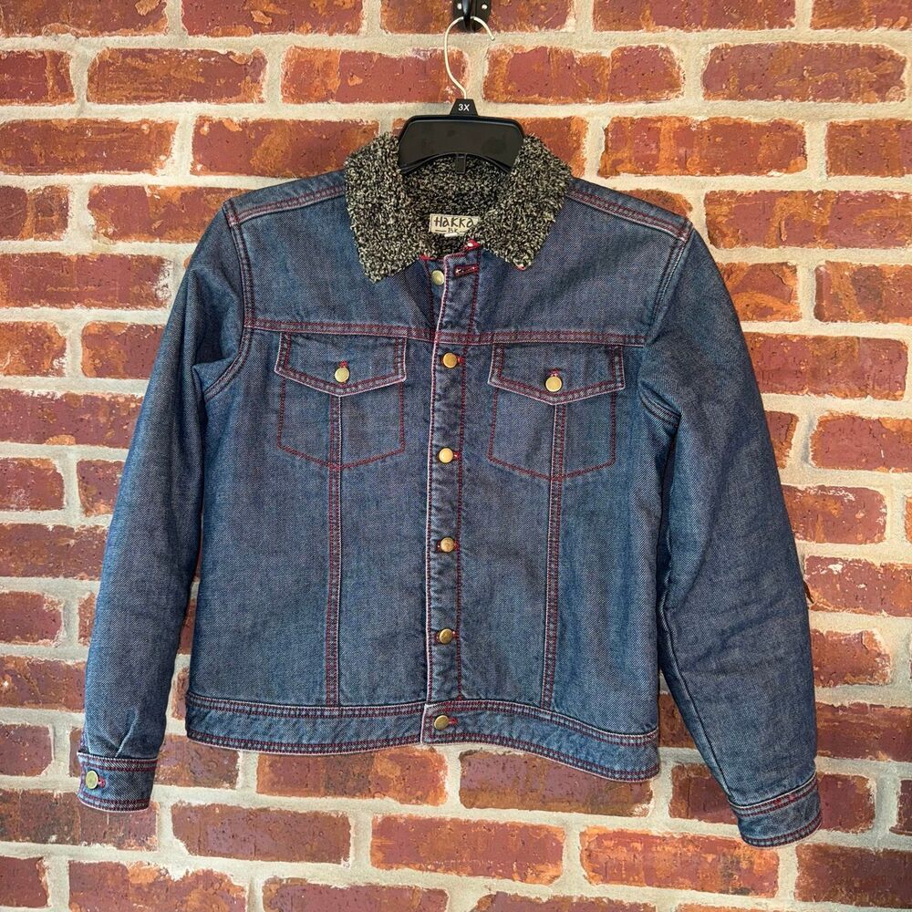 Hakka BK‎ denim jacket red contrast stitching  med-lrg